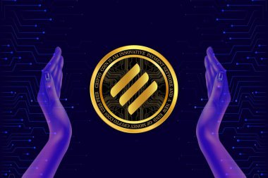 Dijital arkaplanda doğrusal finans-lina şifreli para birimi logoları resimleri. 3d illüstrasyon.