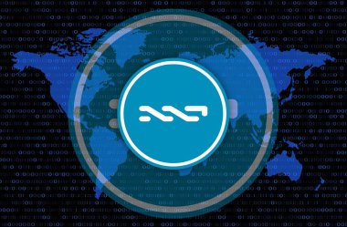 digital background image of nxt virtual currency. 3d illustration.