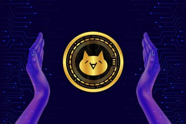 Monacoin sanal para birimi görüntüleri. 3d illüstrasyon