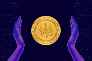 Dijital arkaplanda sanal para birimi görüntüleri var. 3d illüstrasyon.