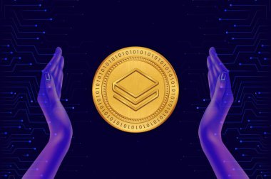 Dijital arkaplanda stratis-strax sanal para birimi görüntüleri. 3d illüstrasyon.