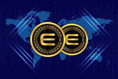 enjin-enj sanal para biriminin dijital arkaplan resmi. 3d illüstrasyon.