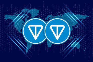 Dijital arka planda tonluk sanal para birimi görüntüleri. 3d illüstrasyon.