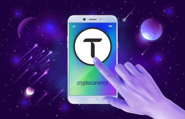 Bitttensor-tao kripto para birimi resimleri. 3 boyutlu illüstrasyon. dijital paralar.