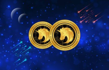 1 inch network virtual currency image. 3d illustration.