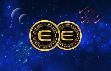 enjin-enj sanal para biriminin dijital arkaplan resmi. 3d illüstrasyon.