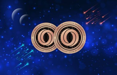 Dijital arkaplanda vaha gülü kripto para birimi resimleri. 3d illüstrasyon.