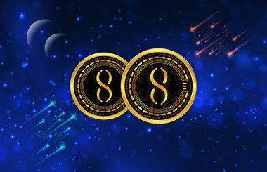 Tekillik-Agix sanal para biriminin görüntüleri. 3d illüstrasyon