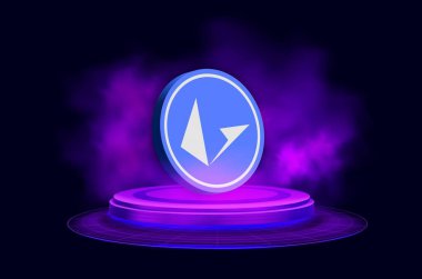  Loopring-lrc sanal para birimi resimleri. 3d illüstrasyon.