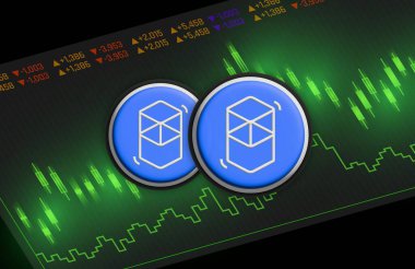 dijital arkaplanda fantom-ftm sanal para birimi resmi. 3d illüstrasyon.