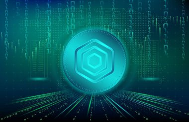 Akropolis-akro sanal para biriminin dijital arka plan görüntüsü. 3d illüstrasyon.