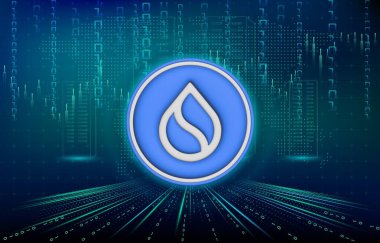 Dijital arkaplanda sui şifreleme resimleri. 3d illüstrasyon.