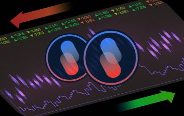 Dijital arkaplanda atmchain-atm sanal para birimi görüntüsü. 3d illüstrasyon.