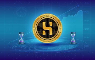  Dijital arkaplanda gizli sanal para birimi görüntüleri. 3d illüstrasyon.