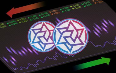 Dijital arkaplanda irisnet-iris kripto-para birimi görüntüleri. 3d illüstrasyon.