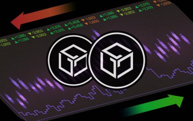 Dijital arkaplanda gala sanal para birimi resmi. 3d illüstrasyon.