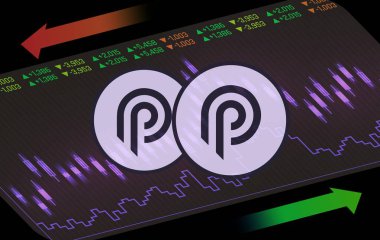 Dijital arkaplanda Pyth network para logosu resmi. 3d illüstrasyon.