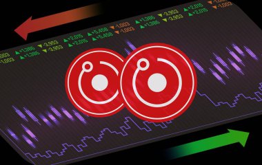 Rendertoken-rndr sanal para biriminin görüntüleri. 3d illüstrasyon