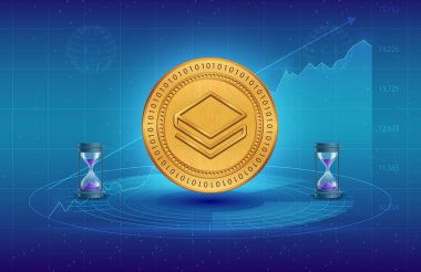 Dijital arkaplanda stratis-strax sanal para birimi görüntüleri. 3d illüstrasyon.