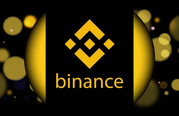 stock image binance-bnb virtual currency image in the digital background. 3d illustrations.