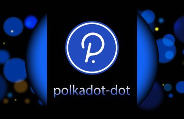 Dijital arkaplanda polkadot-nokta şifreleme resimleri. 3d illüstrasyon.