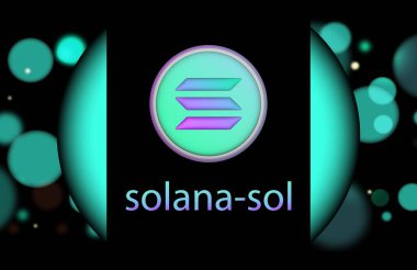 Dijital arkaplanda solana-sol sanal para birimi resmi. 3d illüstrasyon