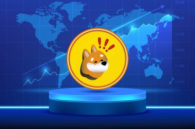 Dijital arkaplanda bozuk para kripto resmi var. 3d illüstrasyon.