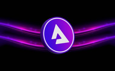 Dijital arkaplanda sesli sanal para birimi görüntüleri. 3d illüstrasyon.