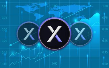 Dijital arkaplanda dydx şifreleme resmi. 3d illüstrasyon.