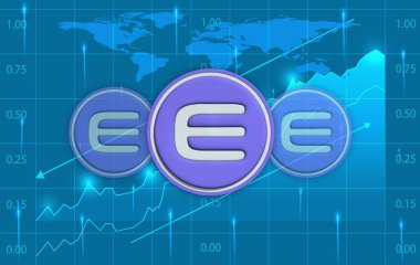 enjin-enj sanal para biriminin dijital arkaplan resmi. 3d illüstrasyon.