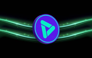 Dijital arkaplanda playdapp-pla sanal para birimi resmi. 3d illüstrasyon.