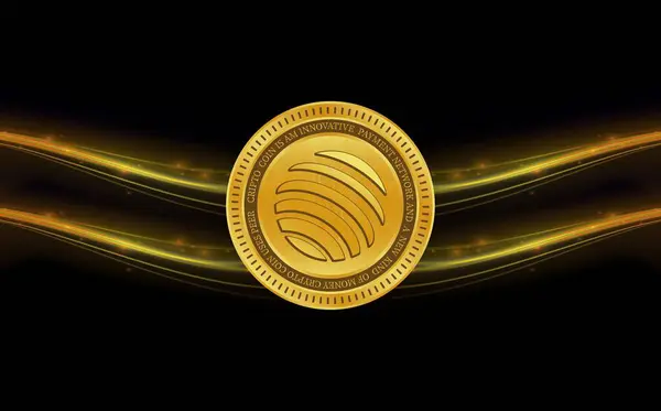 stock image a digital background image of a jupiter-jup  virtual currency. 3d drawings.