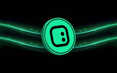 Dijital arkaplanda uzay kimlik kodlu şifreli para birimi logoları. 3d illüstrasyon.