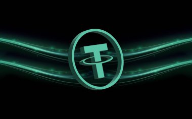 Dijital arkaplanda sanal para birimi resimleri var. 3d illüstrasyon.