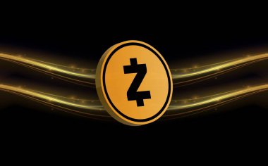 Zcash-zec sanal para biriminin dijital arkaplan resmi. 3d illüstrasyon.