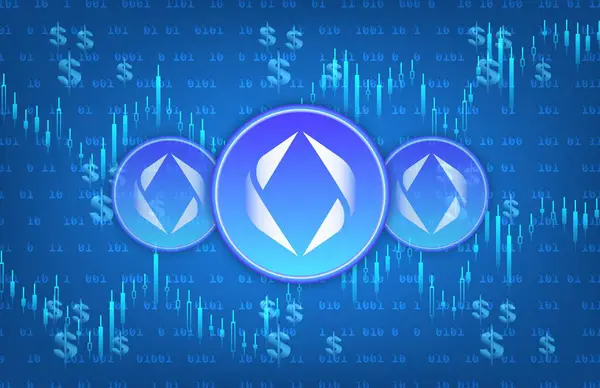 stock image ethereum name service-ens virtual currency images. 3d illustration