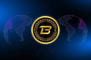 dijital arkaplandaki sanal para birimi resimlerini patlat. 3d illüstrasyon.