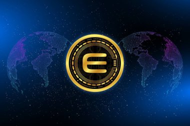 enjin-enj sanal para biriminin dijital arkaplan resmi. 3d illüstrasyon.