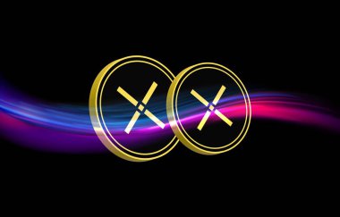 Pundi x-pundix şifreleme resimleri dijital arkaplanda. 3d illüstrasyon.