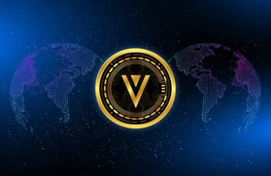 dijital arkaplanda verge-xvg sanal para birimi resmi. 3d illüstrasyon.