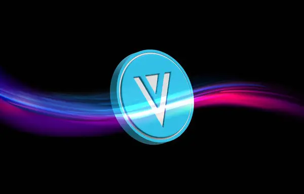 stock image verge-xvg virtual currency image in the digital background. 3d illustrations.