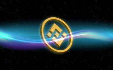 dijital arkaplanda binance-bnb sanal para birimi resmi. 3d illüstrasyon.