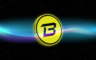 dijital arkaplandaki sanal para birimi resimlerini patlat. 3d illüstrasyon.