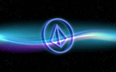 Dijital arkaplanda Loopring-lrc şifreli para birimi logoları. 3d illüstrasyon.