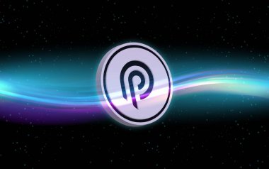 Dijital arkaplanda Pyth network para logosu resmi. 3d illüstrasyon.