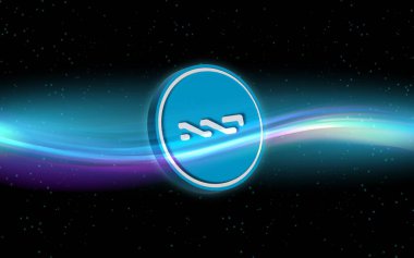 nxt şifreli para birimi resimleri dijital arkaplanda. 3d illüstrasyon.