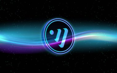 Venüs-xvs dijital arkaplanda bozuk para logosu görüntüsü. 3d illüstrasyon.