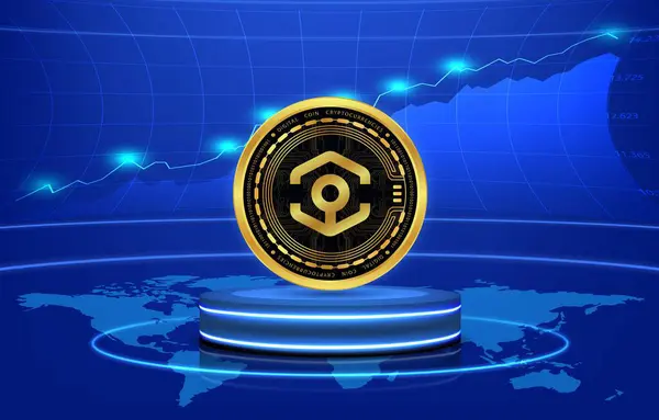 stock image Image of ankr virtual currency on a digital background. 3d illustration