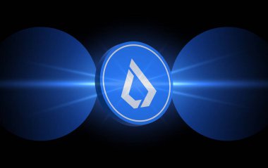 dijital arkaplanda lisk-lsk sanal para birimi resmi. 3d illüstrasyon.