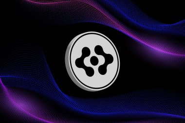 Dijital arkaplanda yapay süper zeka İttifak-fet sanal para birimi görüntüsü. 3d illüstrasyon.